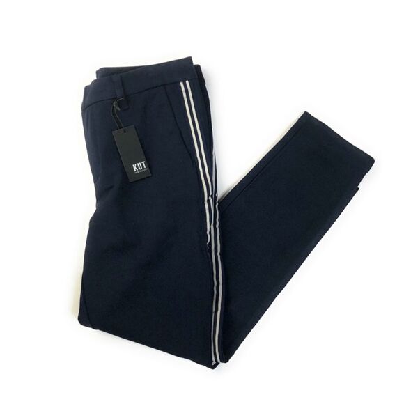 KUT from the Kloth Sawyer Navy Trouser with Stripe Size 14 NWT - Picture 4 of 8